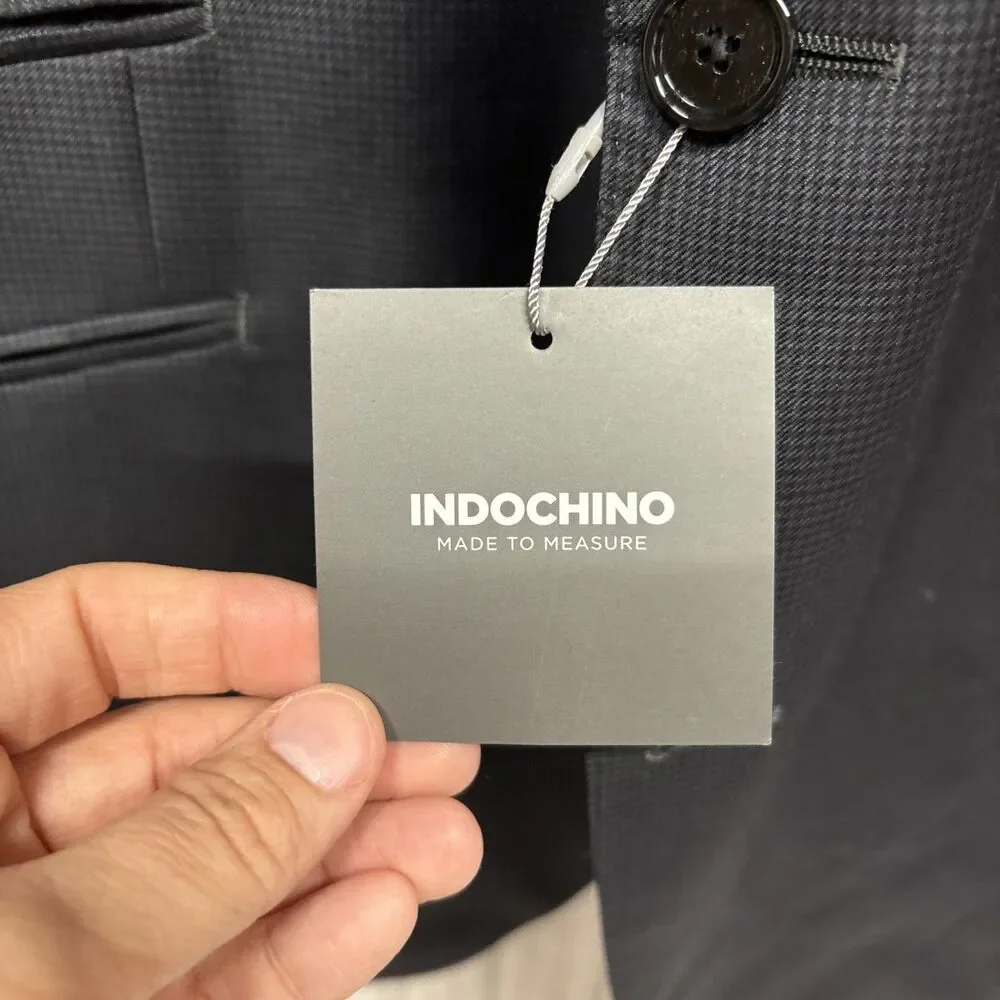 Mens Indochino Black Houndstooth Blazer NWT